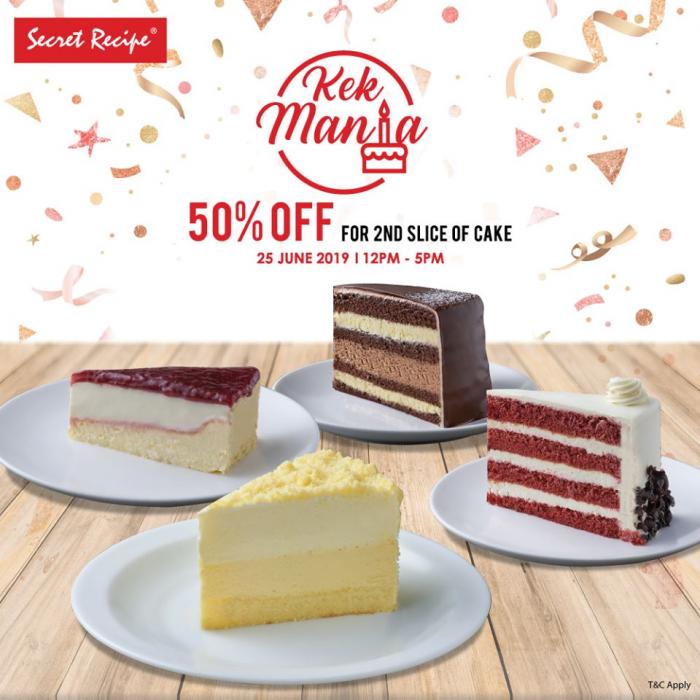 Secret Recipe 50% OFF on Second Slice of Cake (25 June 2019)