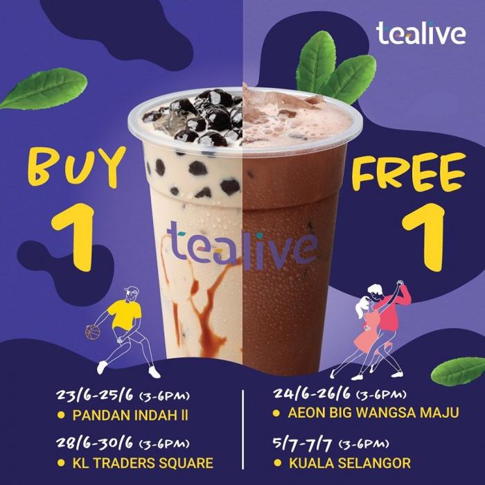 Tealive Opening Promotion Buy 1 FREE 1 at 4 New Outlets