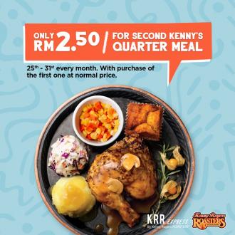 Kenny Rogers ROASTERS 25th Anniversary KRR Card Promotion RM2.50 for Second Kenny's Quarter Meal (25th - 31st every month)