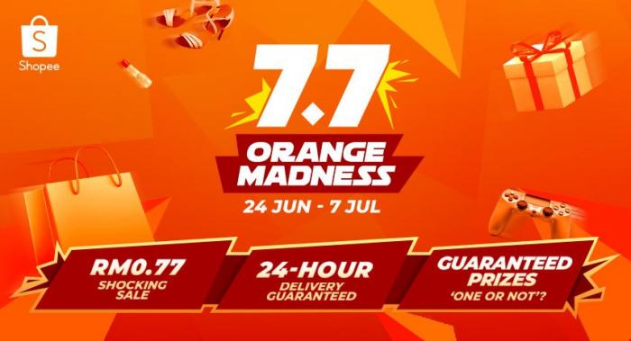 Shopee 7.7 Orange Madness Sale (24 June 2019 - 7 July 2019)