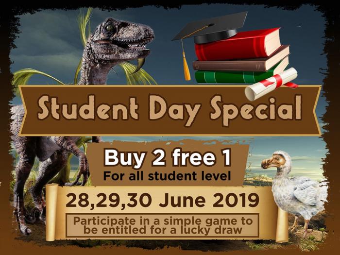 Dinosaur Rangers Student Day Buy 2 FREE 1 Promotion (28 June 2019 - 30 June 2019)