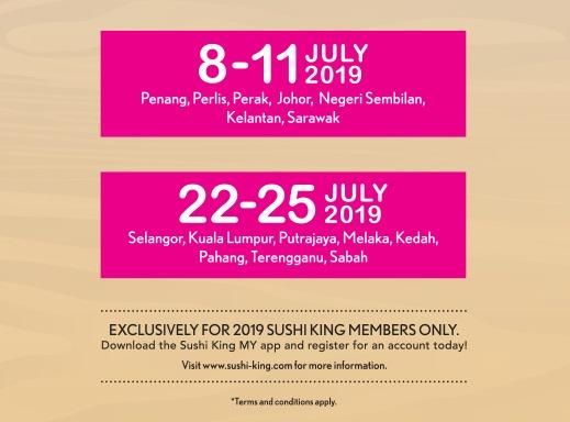 Sushi King Bonanza Sushi for RM3.18 (8 July 2019 - 25 July 2019)