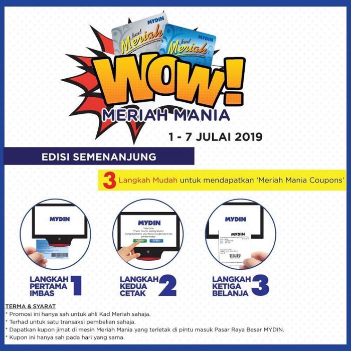 MYDIN Meriah Mania Coupons Promotion (1 July 2019 - 7 July 2019)