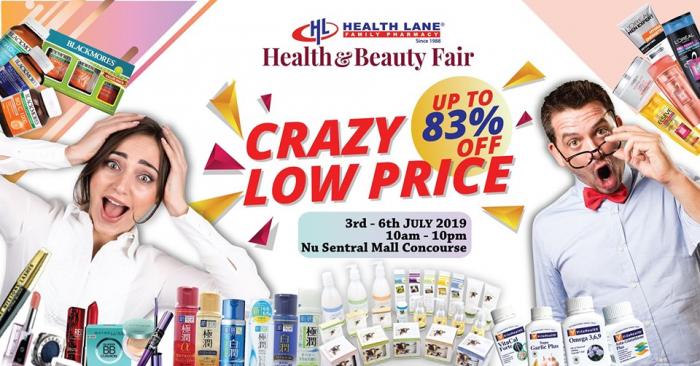 Health Lane Health & Beauty Fair up to 83% off (3 July 2019 - 6 July 2019)
