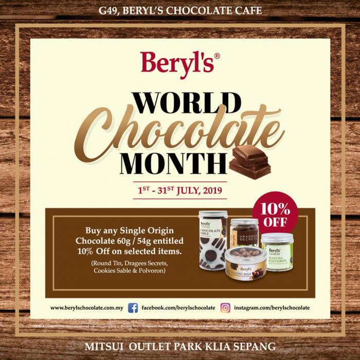 Beryl's World Chocolate Month at Mitsui Outlet Park KLIA Sepang (1 July 2019 - 31 July 2019)