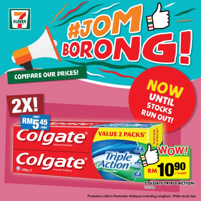 7-Eleven Jom Borong Promotion 2X Colgate Toothpaste for RM10.90 only (4 July 2019 onwards)