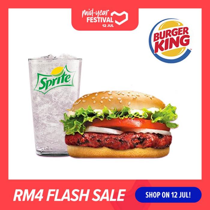Burger King Ayam Tandoori Burger + Sprite for RM4 on Lazada (12 July 2019)