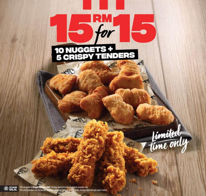 KFC 15 Pcs for RM15 Promotion