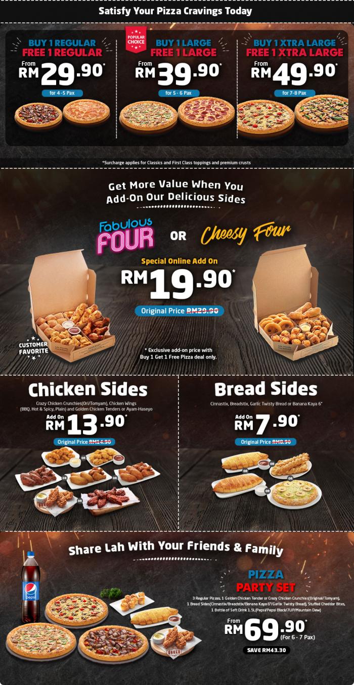 Domino's Pizza Buy 1 FREE 1 Pizza Promotion (19 July 2019 - 31 July 2019)
