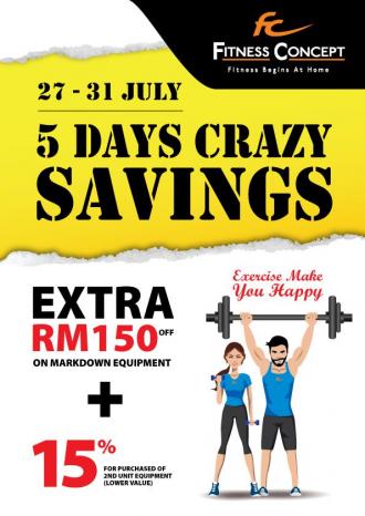 Fitness Concept 5 Days Crazy Savings Promotion (27 July 2019 - 31 July 2019)