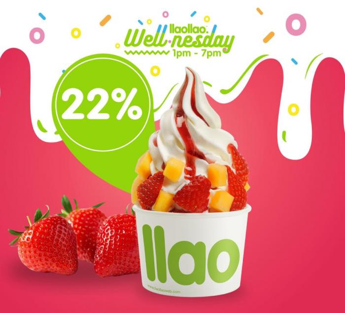 llaollao Wednesday Promotion Discount 22% OFF (31 July 2019)