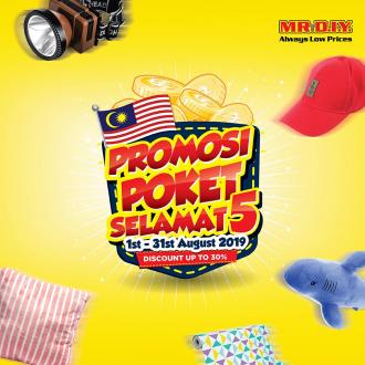 MR DIY Poket Selamat 5 Promotion Discount Up To 30% (1 August 2019 - 31 August 2019)