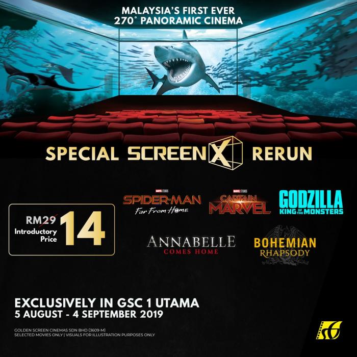 GSC 1 Utama Malaysia First Ever ScreenX Promotion (5 August 2019 - 4 September 2019)