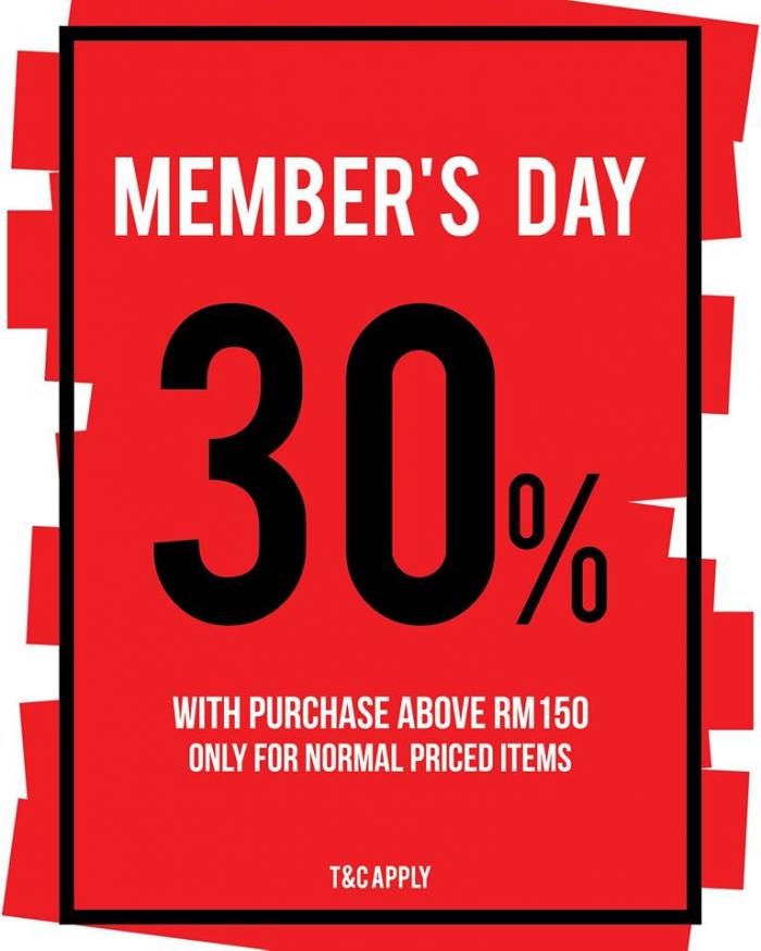 F.O.S Members Day Promotion 30% OFF (9 August 2019 - 12 August 2019)