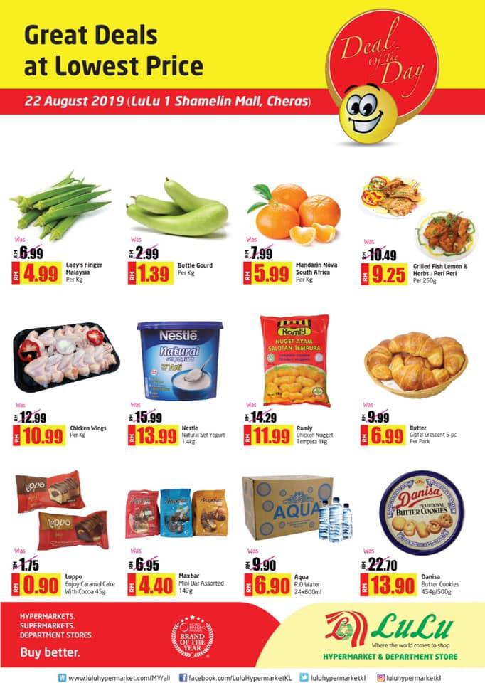 LuLu Hypermarket 1 Shamelin Cheras Deal of the Day Promotion (22 August 2019)