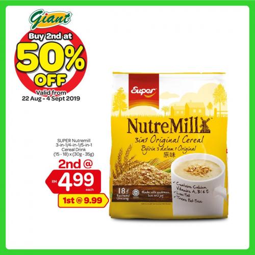 Giant 50% Discount on Second Item (22 August 2019 - 4 September 2019)