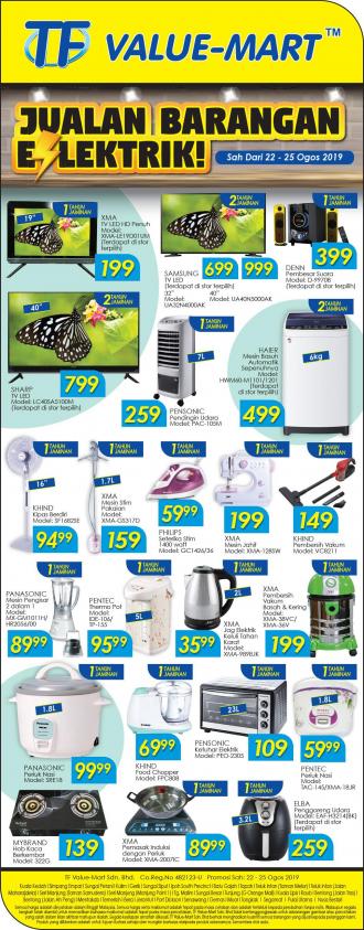 TF Value-Mart Electrical Appliances Promotion (22 August 2019 - 25 August 2019)
