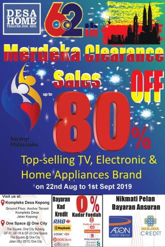 Desa Home Theatre Merdeka Clearance Sale up to 80% off (22 August 2019 - 1 September 2019)