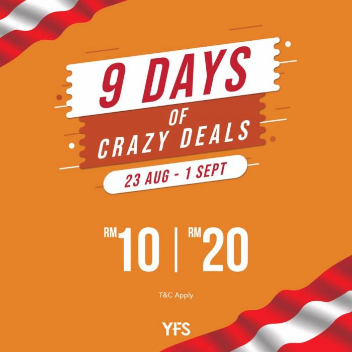 YFS 9 Days Crazy Deals Promotion (23 August 2019 - 1 September 2019)