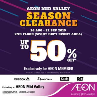 AEON Mid Valley Season Clearance Sale Up To 50% OFF (26 August 2019 - 22 September 2019)