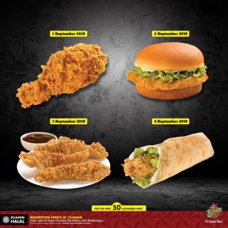 Texas Chicken The Mines ReOpening Promotion FREE Food (1 September 2019 - 4 September 2019)