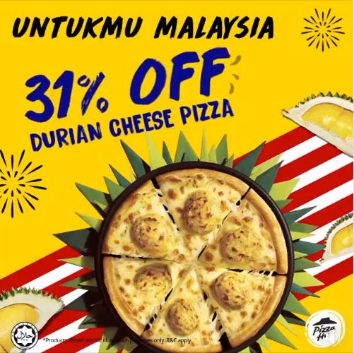 Pizza Hut Malaysia Day Promotion Durian Cheese Pizza 31% OFF (7 September 2019 - 16 September 2019)