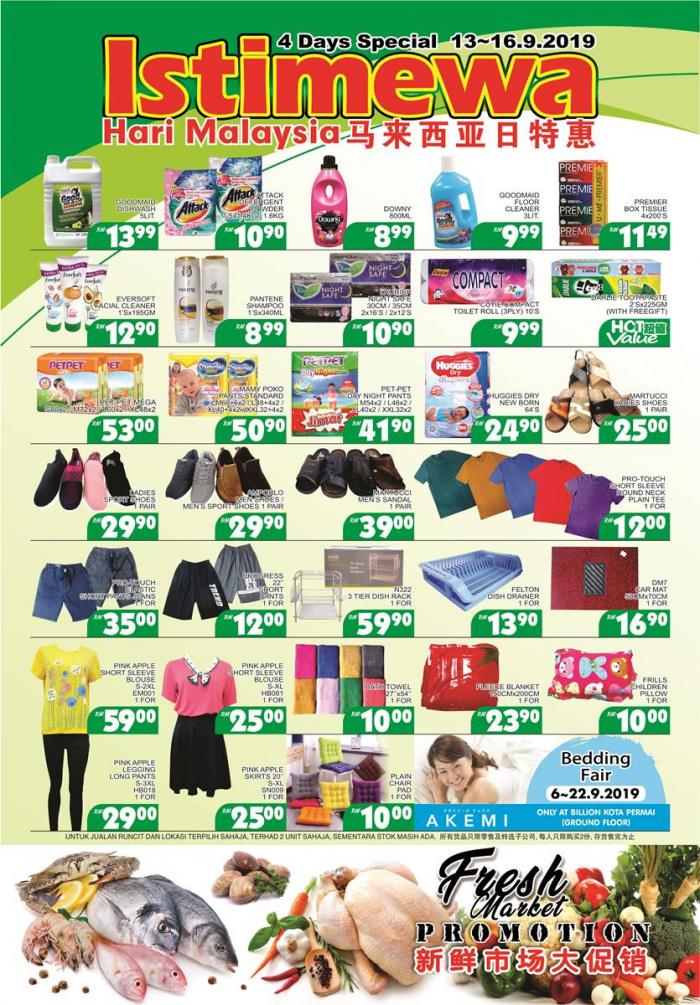 BILLION Malaysia Day Promotion at 4 Selected Stores (13 September 2019 - 16 September 2019)