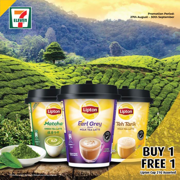 7-Eleven Lipton Milk Tea Latte Buy 1 FREE 1 Promotion (valid until 30 September 2019)