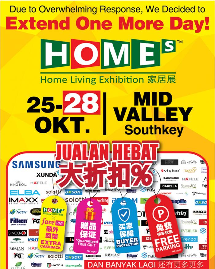 Home Living Exhibition at Mid Valley Southkey (25 October 2019 - 28 October 2019)