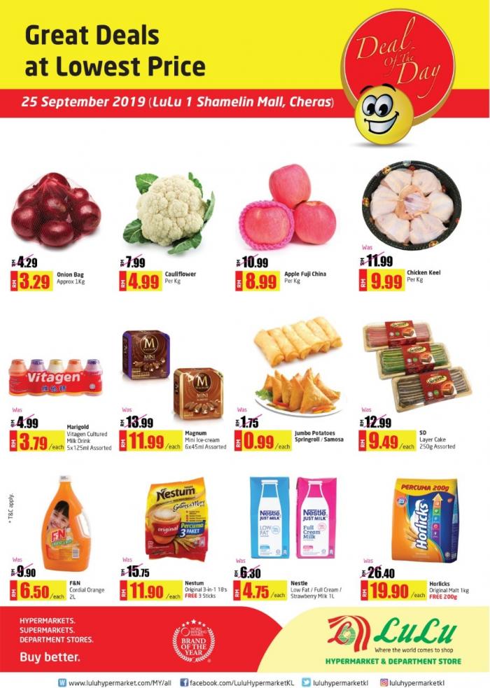 LuLu Hypermarket 1 Shamelin Cheras Deal of the Day Promotion (25 September 2019)