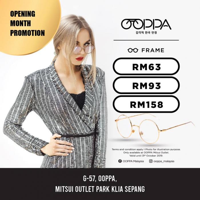 OOPPA Opening Promotions at Mitsui Outlet Park KLIA Sepang (until 31 October 2019)