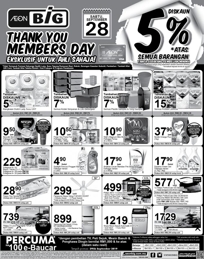 AEON BiG Thank You Members Day Promotion (28 September 2019)