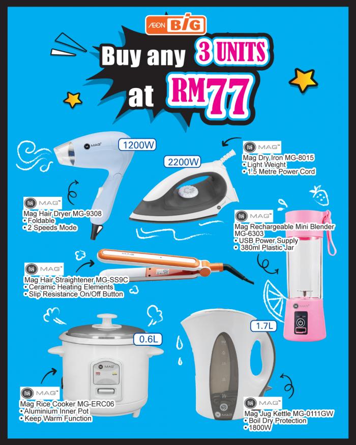 AEON BiG 3 Units for RM77 Promotion