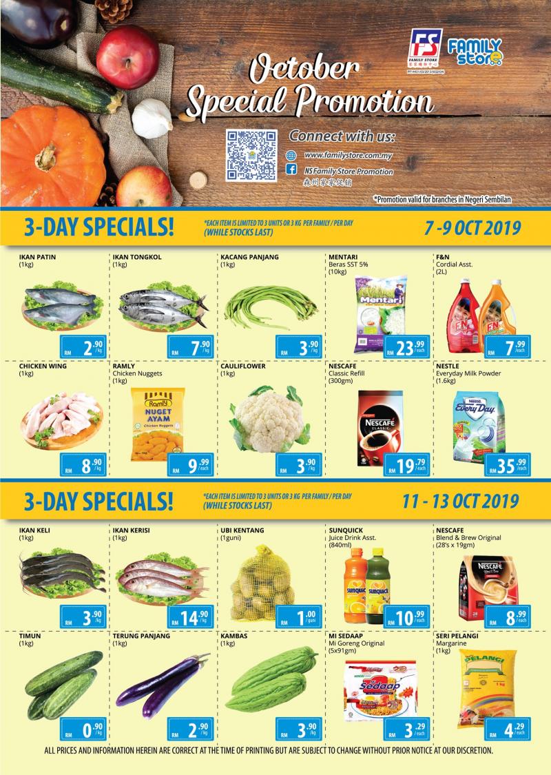 Family Store October Promotion (7 October 2019 - 18 October 2019)