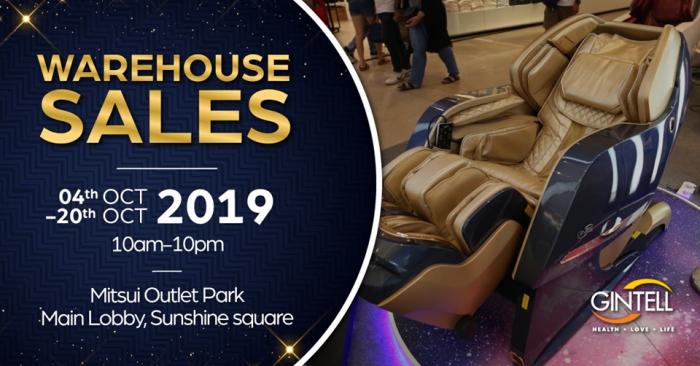 Gintell Warehouse Sale at Mitsui Outlet Park (4 October 2019 - 20 October 2019)