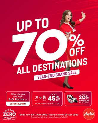 AirAsia Year End Grand Sale Up To 70% OFF (7 Oct 2019 - 13 Oct 2019)