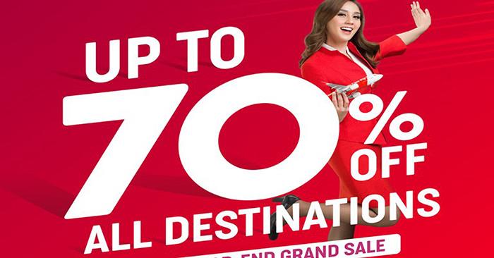 AirAsia Year End Grand Sale Up To 70% OFF (7 Oct 2019 - 13 Oct 2019)