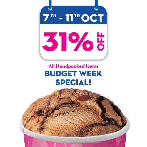 Baskin Robbins Budget Week Promotion 31% OFF (7 October 2019 - 11 October 2019)