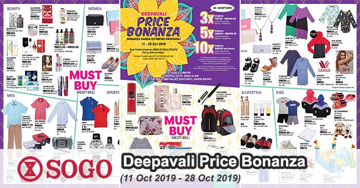 SOGO Deepavali Price Bonanza Promotion (11 Oct 2019 - 28 Oct 2019)
