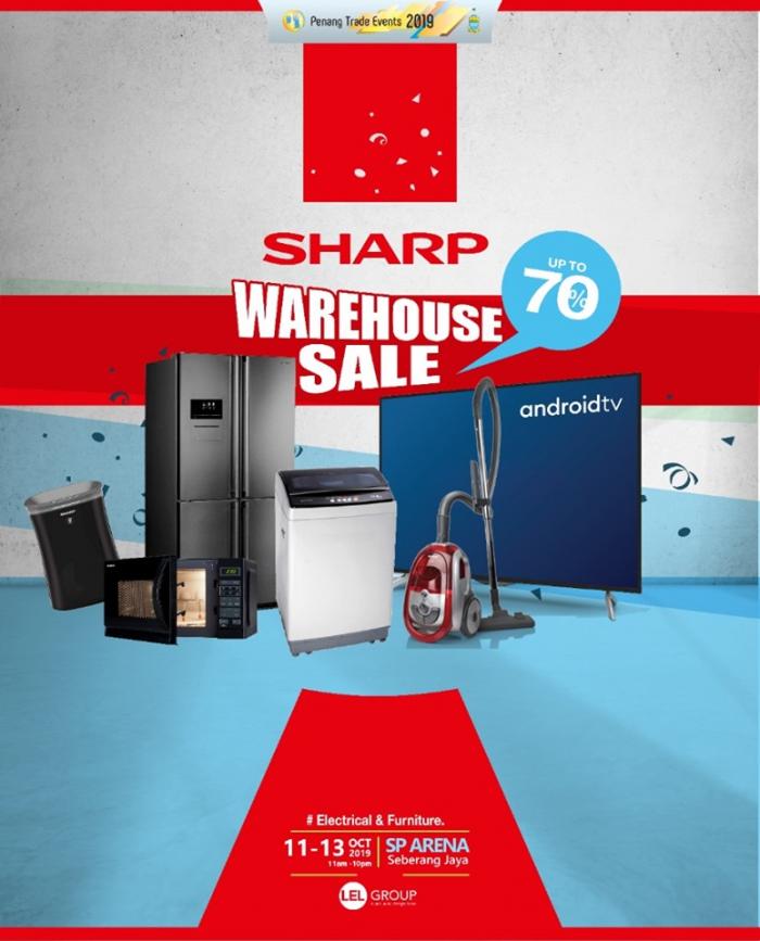 Sharp Warehouse Sale Up To 70% OFF (11 October 2019 - 13 October 2019)