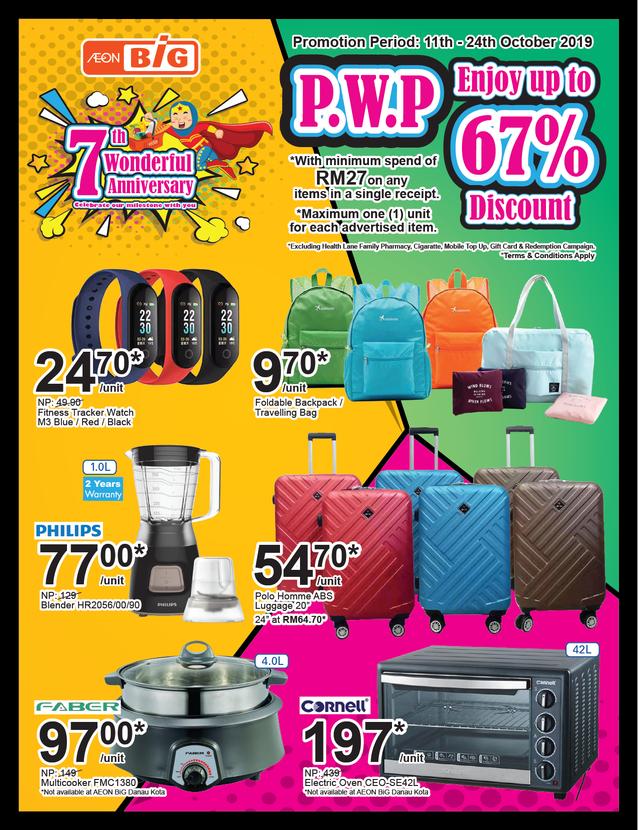 AEON BiG PWP Promotion Up To 67% OFF (11 October 2019 - 24 October 2019)