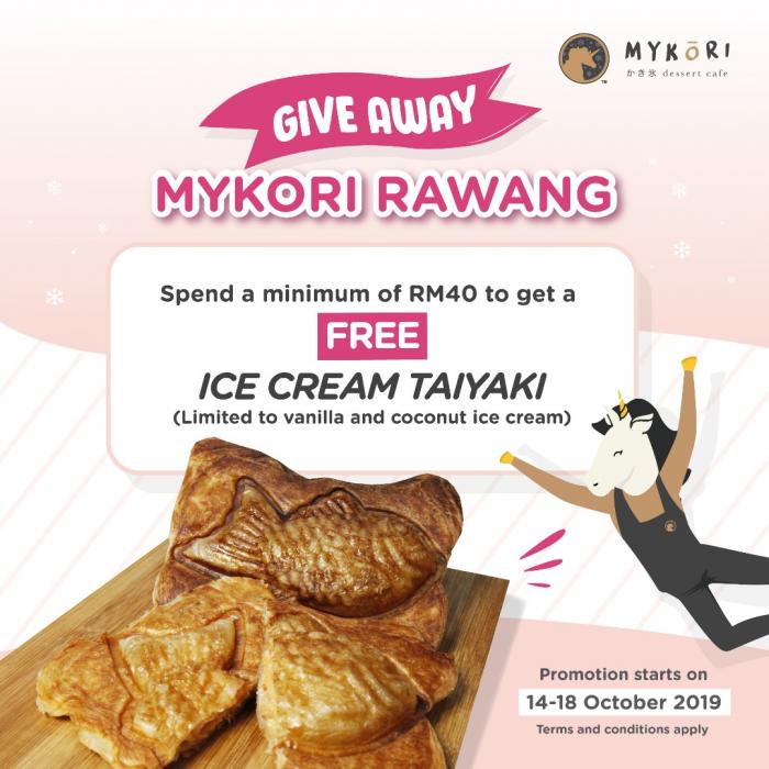 Mykori Rawang FREE Ice Cream Taiyakie Promotion (14 October 2019 - 18 October 2019)