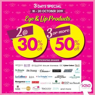 Sasa Eye & Lip Products Promotion (18 Oct 2019 - 20 Oct 2019)