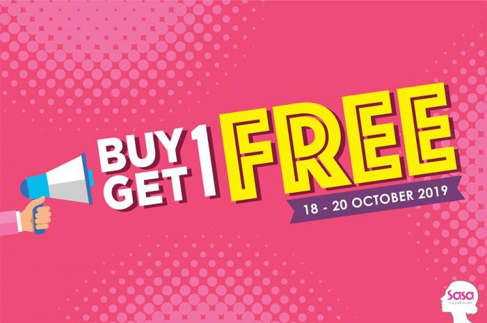 Sasa Weekend Buy 1 FREE 1 Promotion (18 October 2019 - 20 October 2019)