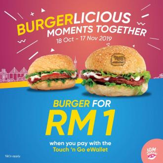 Touch 'n Go eWallet Burger for RM1 Promotion (18 Oct 2019 - 17 Nov 2019)