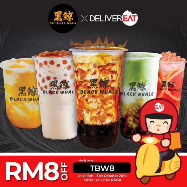 DeliverEat The Black Whale RM8 OFF Promo Code Promotion (16 October 2019 - 31 October 2019)