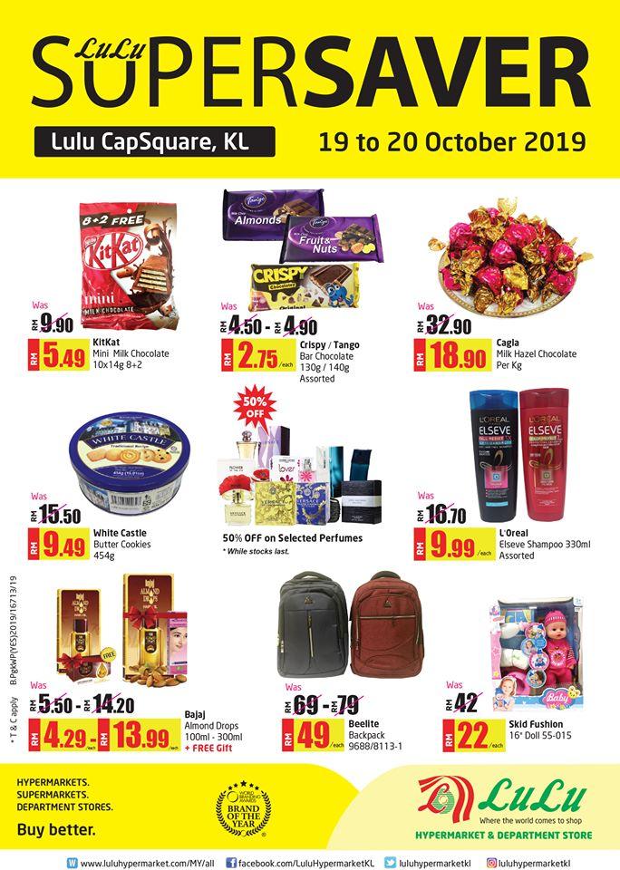 LuLu Hypermarket Capsquare Kuala Lumpur Super Saver Promotion (19 October 2019 - 20 October 2019)