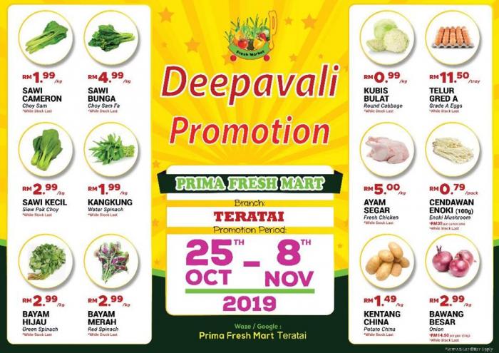 Prima Fresh Mart Teratai Deepavali Promotion (25 October 2019 - 8 November 2019)