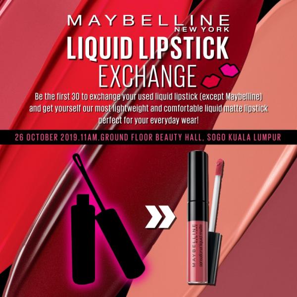 SOGO Kuala Lumpur Maybelline Liquip Lipstick Exchange (26 October 2019)