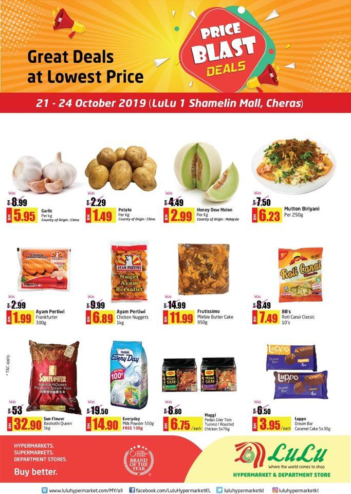 LuLu Hypermarket 1 Shamelin Cheras Price Blast Deals Promotion (21 October 2019 - 24 October 2019)